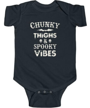 Chunky Thighs and Spooky Vibes | Goth Baby Clothes | Gothic Baby Bodysuit