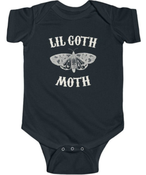 Goth Moth Baby Bodysuit | Wiccan Baby Clothes | Cute Gothic Baby Clothing